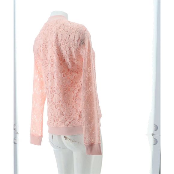 Isaac Mizrahi Lace Bomber Jacket Rosewater A485790I - Picture 6 of 9